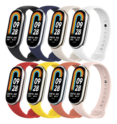 8 Correas De Silicona Para Xiaomi Mi Band 8 Extensible Reloj