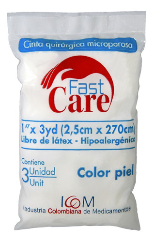 Micropore Piel Fast Care 1x3 3 Unidades