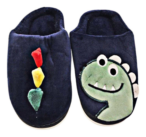 Pantufa De Casa Infantil Confortável Pelúcia Dinossauro Fofo