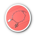 Pulsera + Dije Psicología + Placa Personalizada En Plata Ley