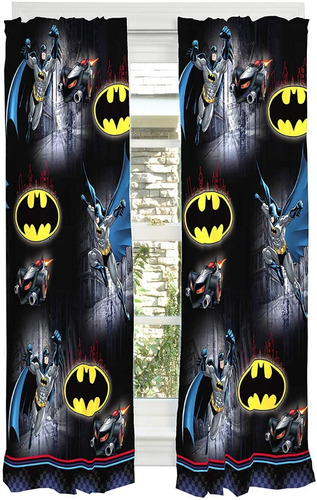 Cortinas Para Ventana Niños Batman Dc Comics 2 Cortinas