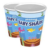 Vasos Cumpleaños Baby Shark X 6 Cotillón Activarte