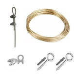 Kit Varal Cabo Aço Encapado 4mm 40m C/10gancho E 10clips