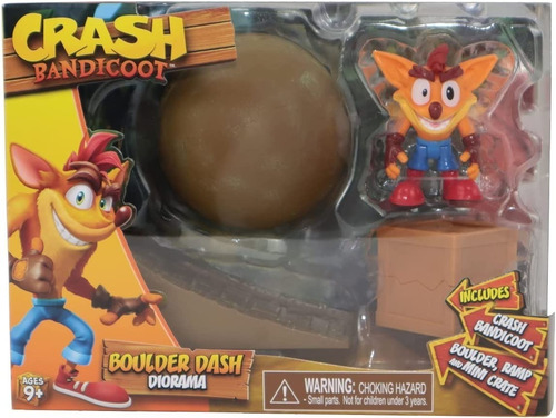 Diorama De Carrera De Roca Con Figura - Crash Bandicoot