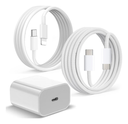 Cargador 30w Carga Rápida Para iPhone 12 13 14 +tipo C Cable