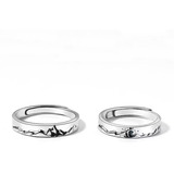 Set Anillos Montaña Mar Amigos Pareja Ajustable