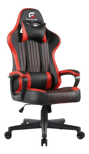 Cadeira Gamer Ergonômica Vickers Fortrek Cor Vermelho/preto Material Do Estofamento Revestimento Sintético