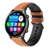 Reloj Smartwatch Colmi I20 Brown Leather 1.32 Ip68 Fitness Oscuro Blanco Marrón