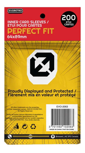 Protectores D Cartas Sleeves-card Sleeves Perf Fit-pk Of 200