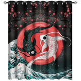 Fucybu Koi Cortinas De Pescado, Fantasía Yin Yang Japonés Bi