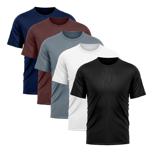 Combo 5 Camisetas Dryfit Academia Anti Suor Cores Sortidas