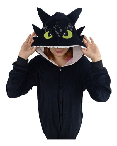 Dragão Banguela Furia Noite Pijama Kigurumi Fantasia Macacão