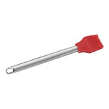 Pincel Culinário Silicone Inox Untar Confeitar Vermelho 26cm