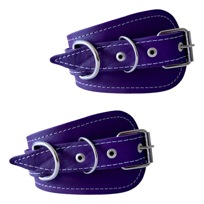 Par Grillete Cuero Tobillo Reforzado Gym Crossfit Morado | Envío gratis