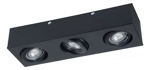 Aplique Plafon Techo Negro Blanco Con 3 Dicroica Led 7w