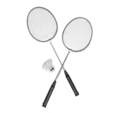 Set 2 Raquetas De Badminton Metalicas Y Plumilla