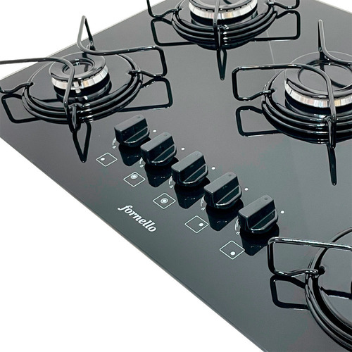 Fogão Cooktop Gás Fornello For05 Preto 110v/220v