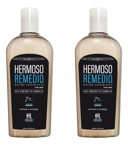 2 Shampoo Anticaida Crecimiento Caspa Reparador Hombre 7en1