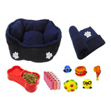 Cama Para Mascota + Cobija + 100 Bolsas+ 2 Juguetes+comedero