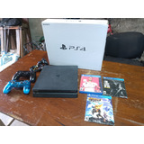 Ps4 Slim 1tb Con 3 Juegos Físicos Y 2 Joystick