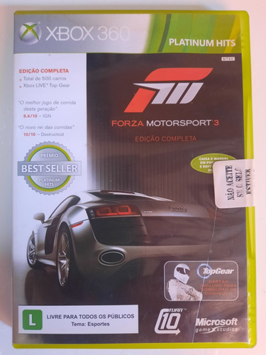 Forza Motorsport 3 Xbox 360 Mídia Física