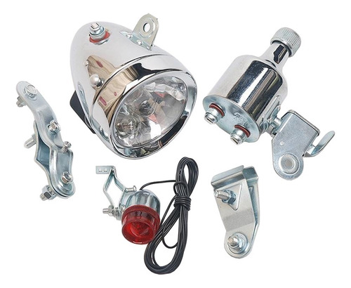 Farol Dínamo 12v 6w Cromado Para Bicicletas Monark Caloi