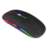 Mouse Inalámbrico Recargable Con Luz Led Silencioso 