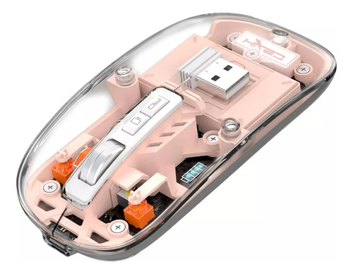 Mouse Inalambrico Rechargeable Transparente Bluetooth 2.4 G