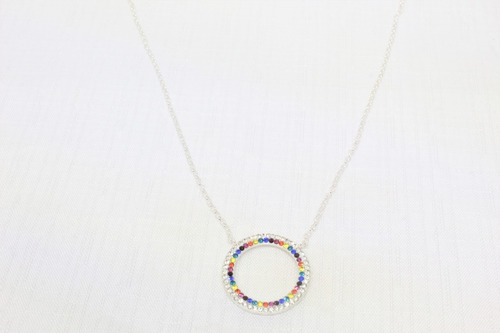 Fabuloso Collar Aro Multicolores Cristales Glamuroso C1020