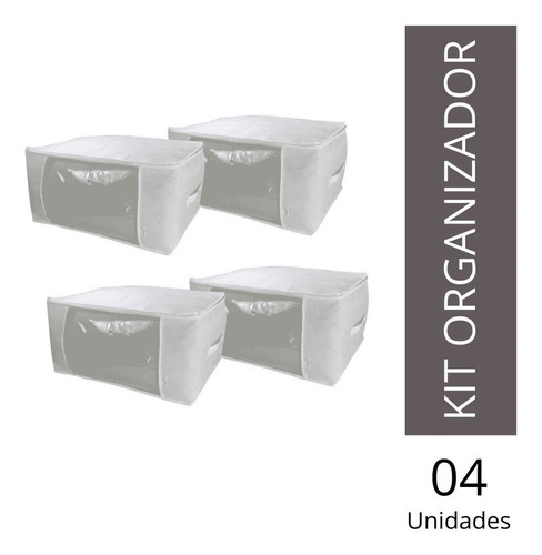 Kit 4 Organizador Multiuso Tnt Visor Guarda Roupa 60x45x30