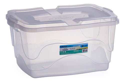 Kit 6 Caixas Organizadoras 20l Transparente Plástico