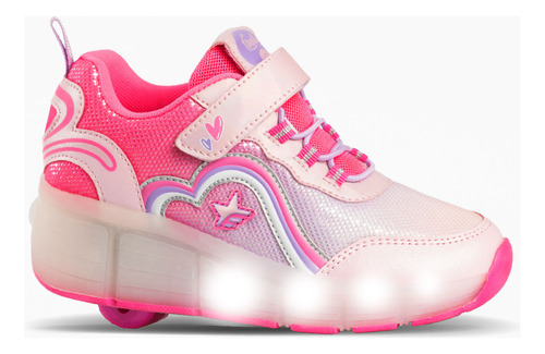 Zapatillas Roller Footy Rosa Rueda Con Luces Footy Oficial