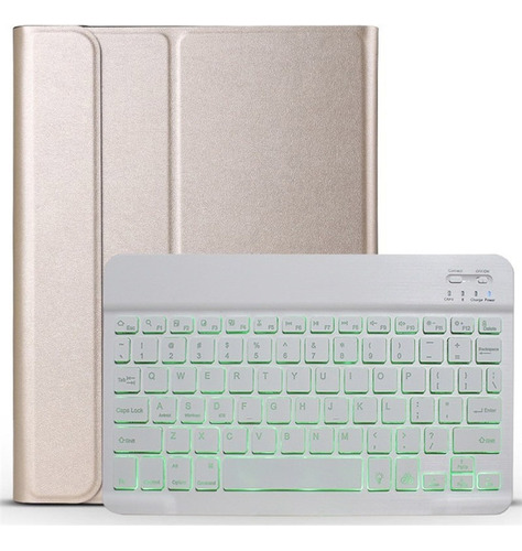 Funda Retroiluminada Con Teclado Bluetooth Para iPad 2/3/4 D