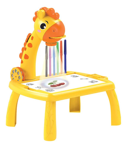 Mesa Criativa De Desenho Projetora Infantil Com Led Girafa