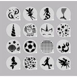 Kit 16 Moldes Stencil Personagens (6) Infantis 7cm 