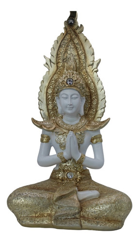 Budha Poliresina Gold White