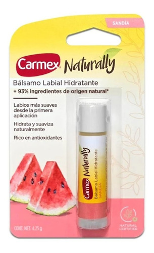 Balsamo Labial Hidratante Carmex Naturally Sandia 4.25 G