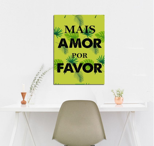 Cuadro Canvas Mais Amor Por Favor Nordico Escandinavo Phase