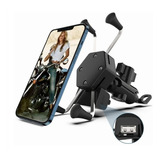 Soporte Celular Tipo Araña Moto + Cargador Usb 