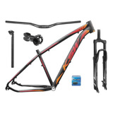 Kit Quadro Guidão E Suspensão 29 Ksw Xlt Xlt Preto Vermelho