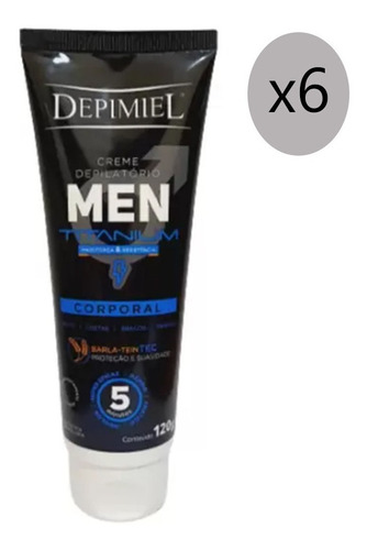 Kit 6 Cremas Depilatorias Men Powerful Corporal Depimiel