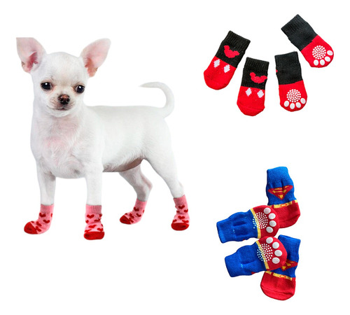 Calcetines Para Perros Gatos Mascotas Razas Pequeñas Diseños