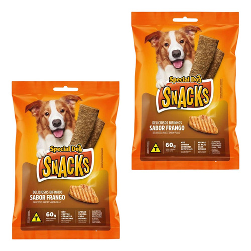 Bifinhos Special Dog Snacks Sabor Frango Kit C/ 02 Un 60g