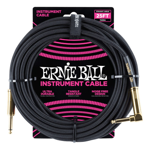 Cable Para Instrumento 25' Punta En L - Negro P06058