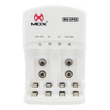 Carregador De Pilhas Bateria Mox Bivolt Auto Stop Aa Aaa 9v