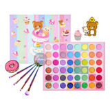 Paleta De Sombras 63 Colores Donuts + Set De Brochas Sirena