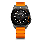 Victorinox Reloj Dive Pro Automatic ,43 Mm, Gris Correa Naranja Bisel Negro