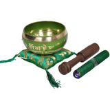 Cuenco Tibetano Dharma Store De Siete Metales , Verde , 4''