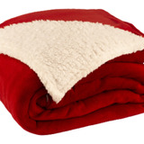 Cobertor Casal King Canadá Manta Sherpa Fleece Dupla Face Cor Terracota Desenho Do Tecido Liso