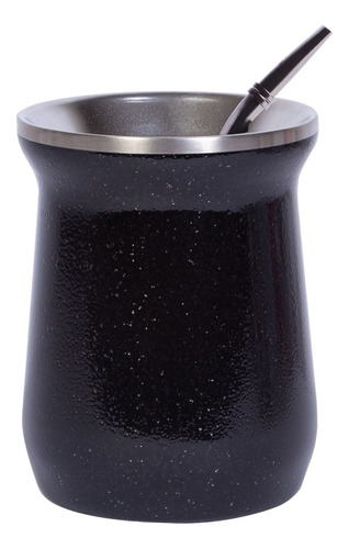 Vaso Yeti Termico Mate Cafe Acero Inoxidable Plateado Color Negro Tradicional